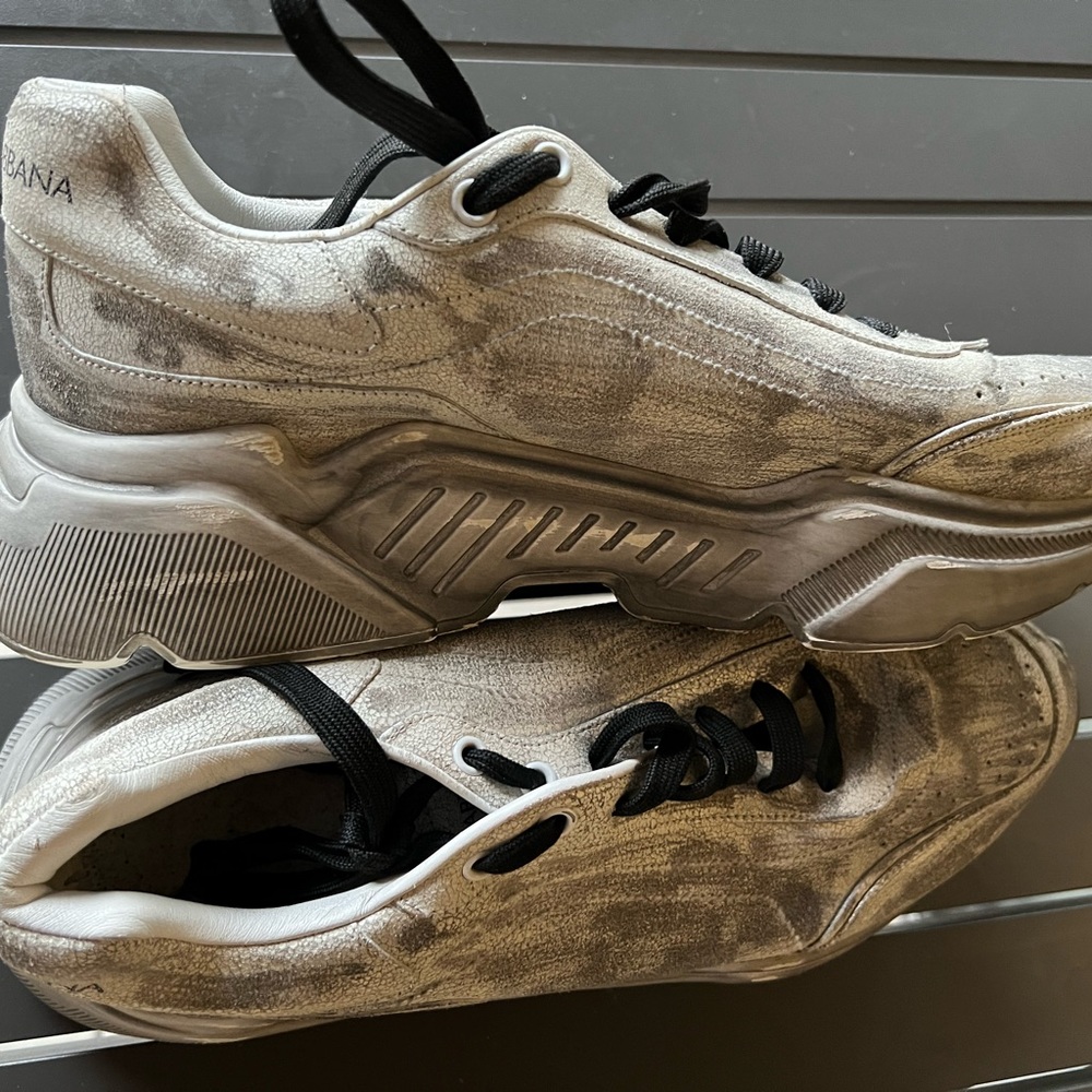 Dolce & Gabbana DAYMASTER LEATHER LOW TRAINERS Men size 10 1/2 NO SOLES